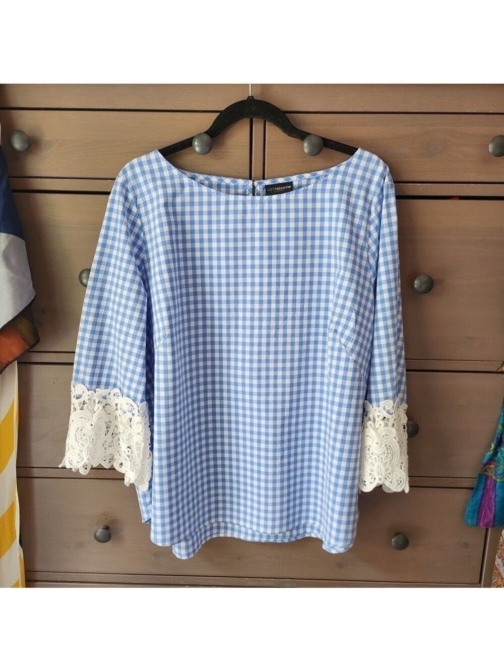 Blue and White Gingham And LaceTop #dorothy #oz